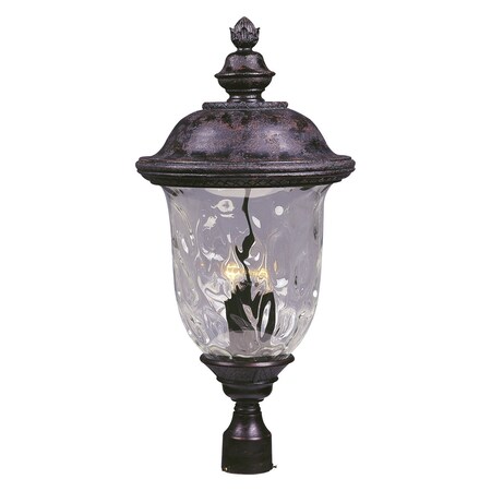 Maxim Three Light Oriental Bronze Water Glass Glass Post Light 3421WGOB